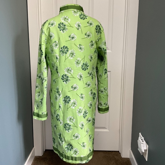 Mac & Jac Long Green Floral Cotton Fitted Jacket (size 8/10) - Picture 2 of 13